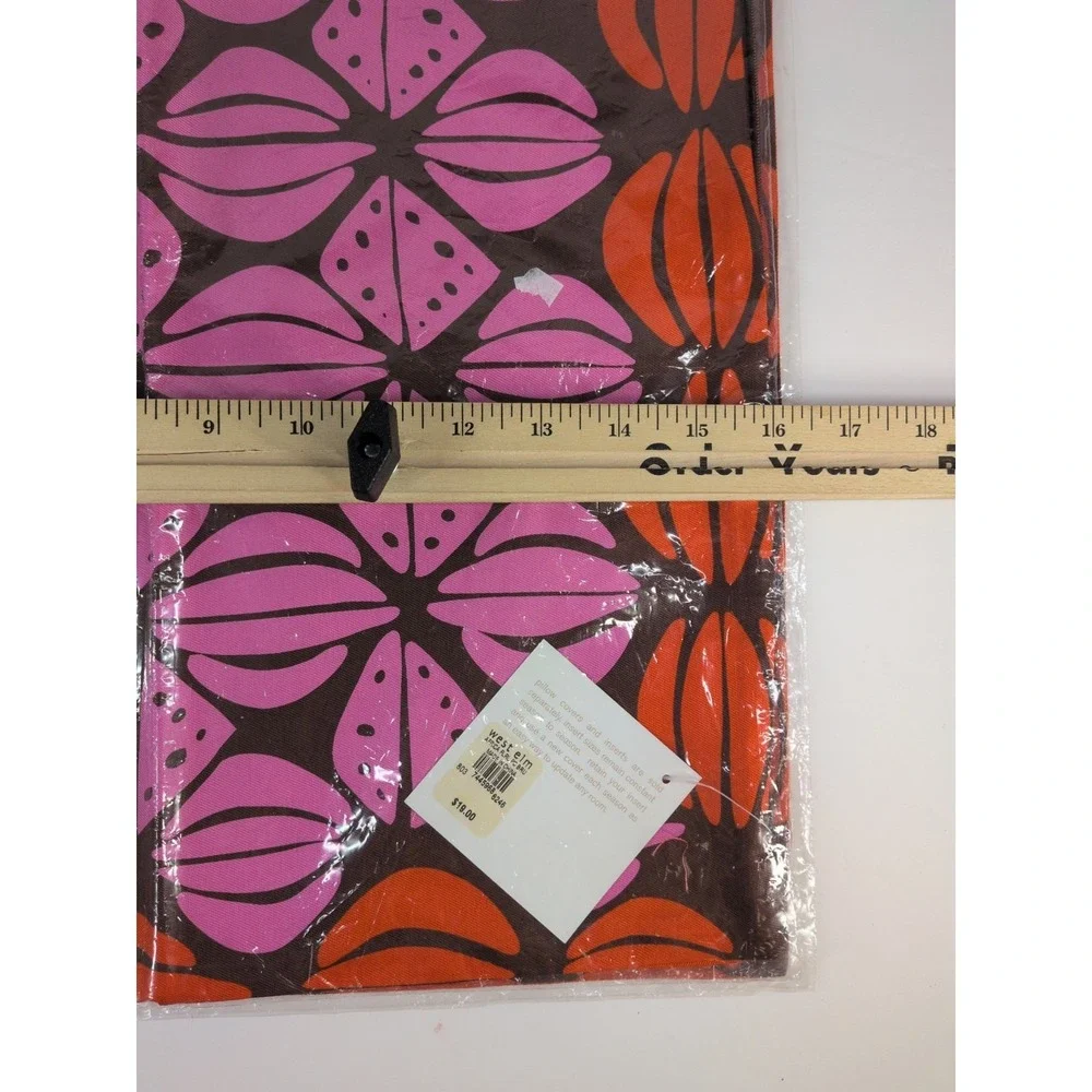 RARE NWT SET 2🩷West Elm Pillow Covers 16x16 Africa Floral Accent Zip Pink Orang